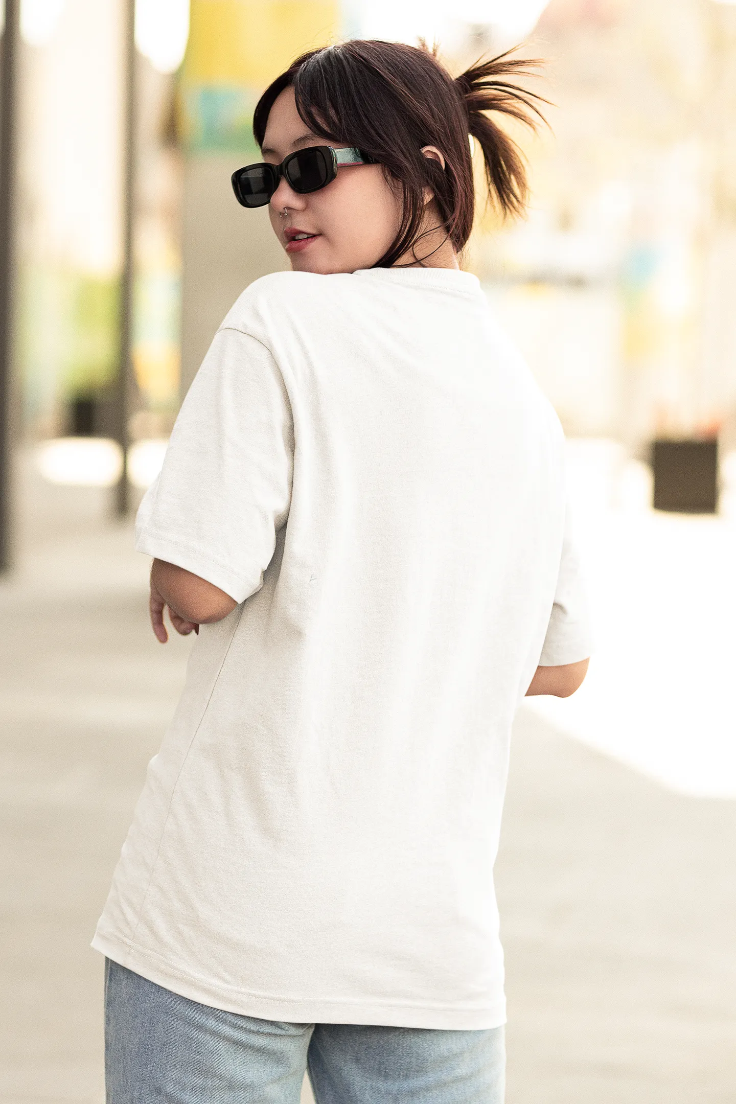 Athletic Oversized Womens Tshirt White