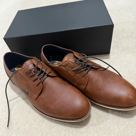 B-52 (BY: BULLBOXER ) MENS Brown and navy blue DRESS OXFORDS SIZE 12 NEW