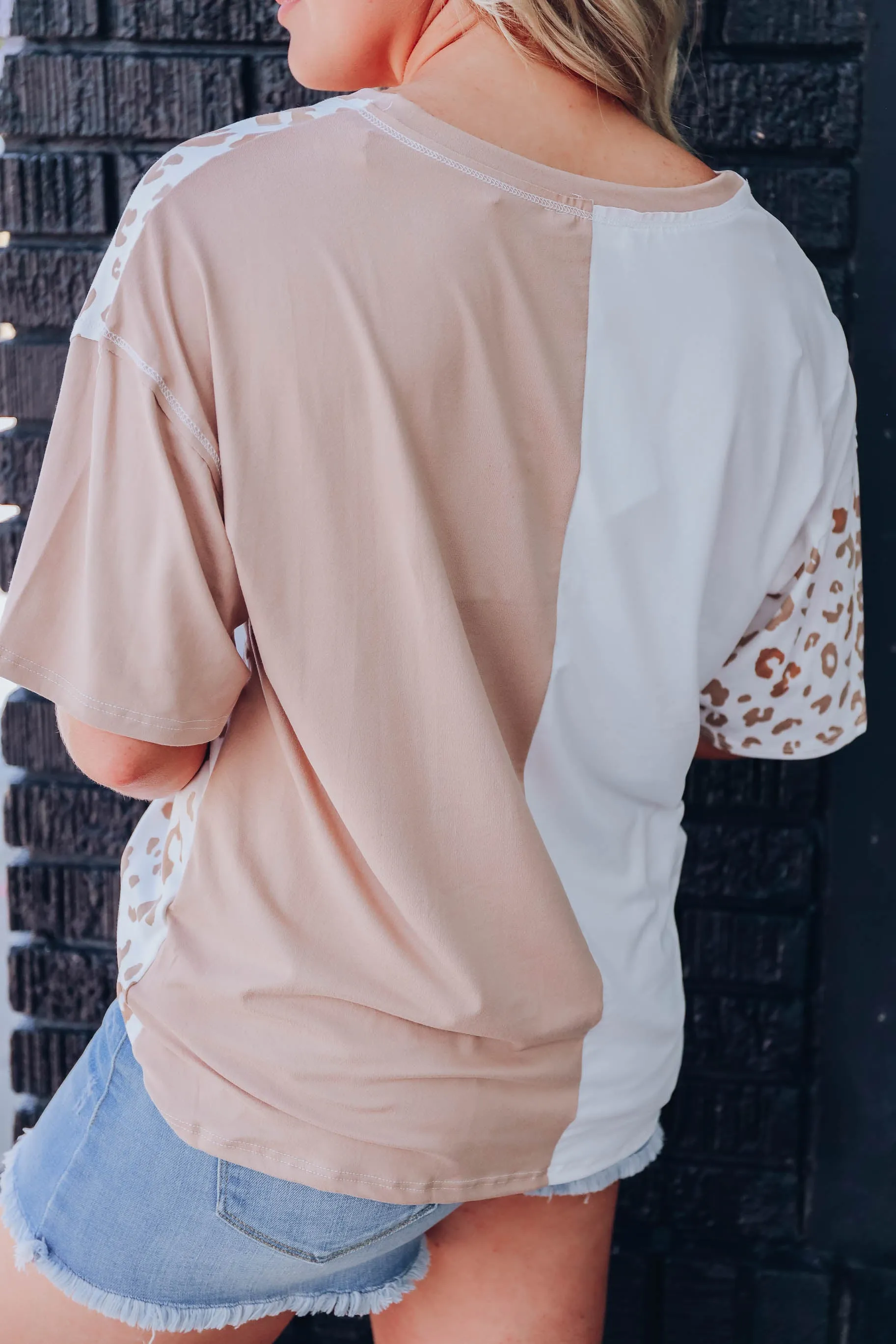 Block It Off Leopard Top - Tan
