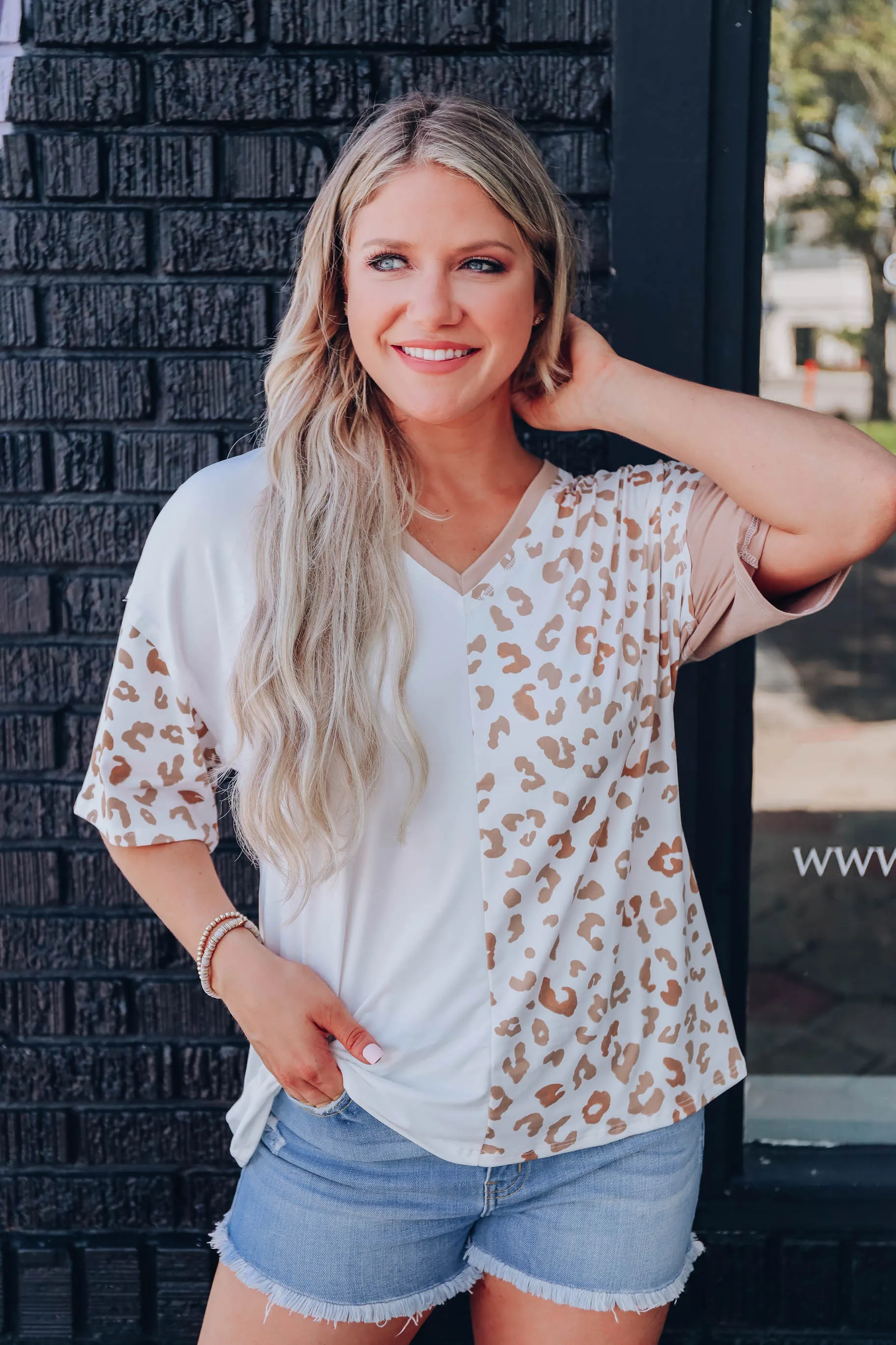 Block It Off Leopard Top - Tan