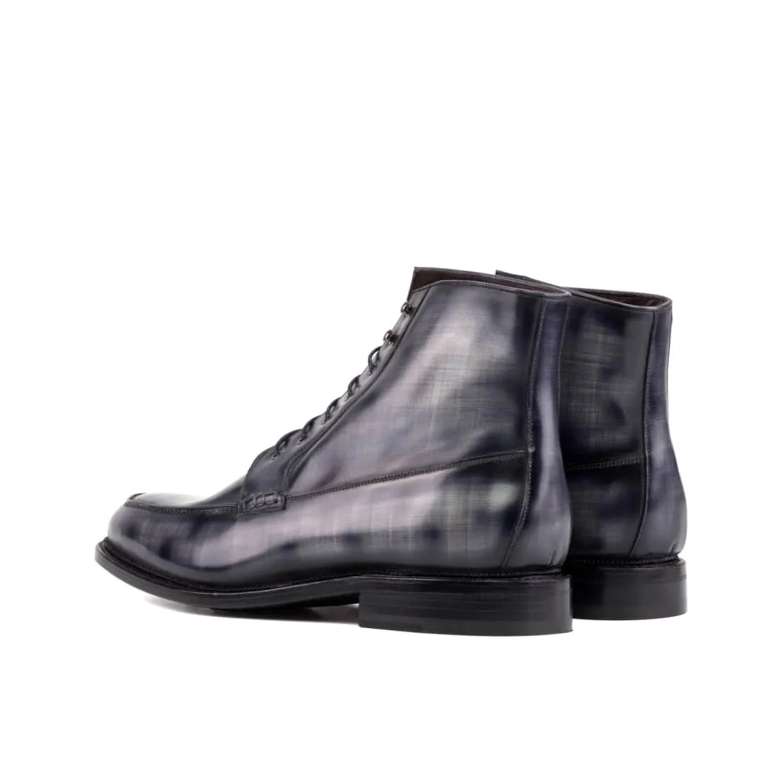 Bottines Derby Demi-Chasse en cuir patiné gris