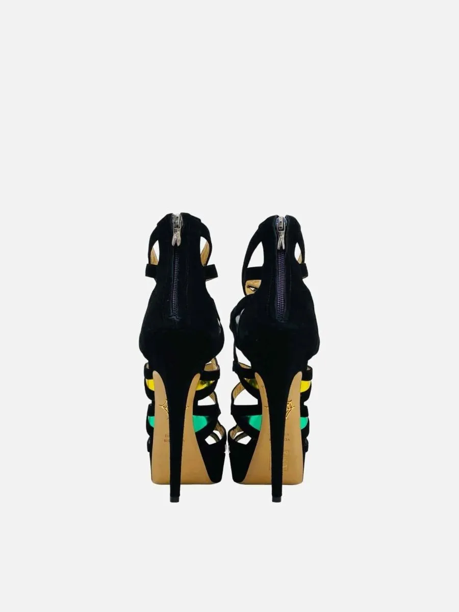 CHARLOTTE OLYMPIA Black w/ Multicolor Heeled Sandals 40