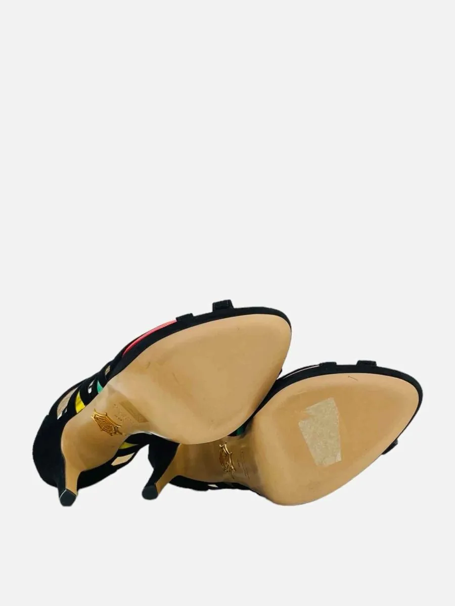 CHARLOTTE OLYMPIA Black w/ Multicolor Heeled Sandals 40