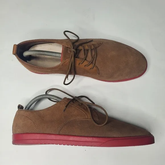 Clae Ellington Leather Sneaker Tan Red Soles Sz 9