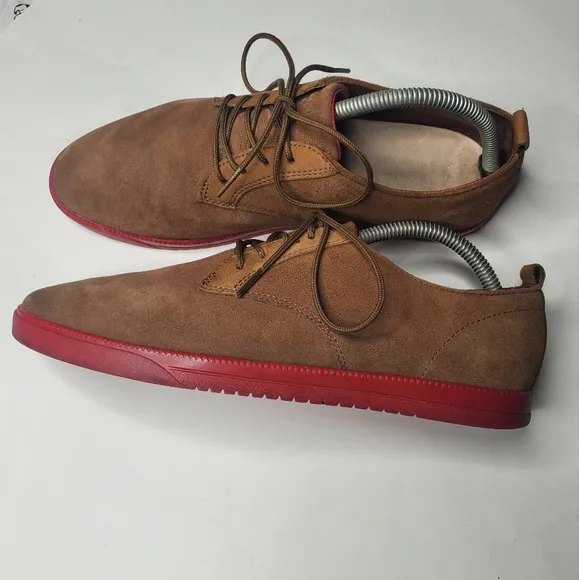 Clae Ellington Leather Sneaker Tan Red Soles Sz 9