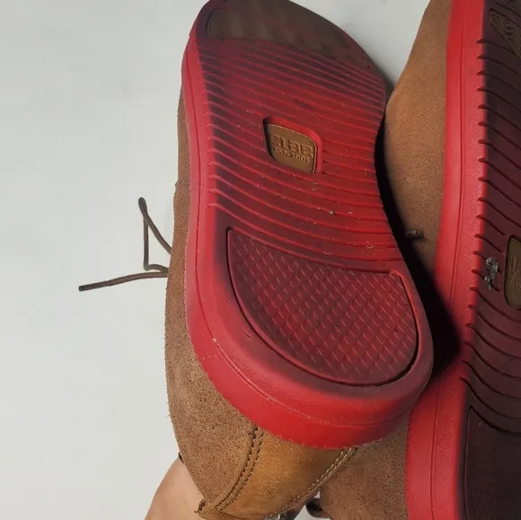 Clae Ellington Leather Sneaker Tan Red Soles Sz 9