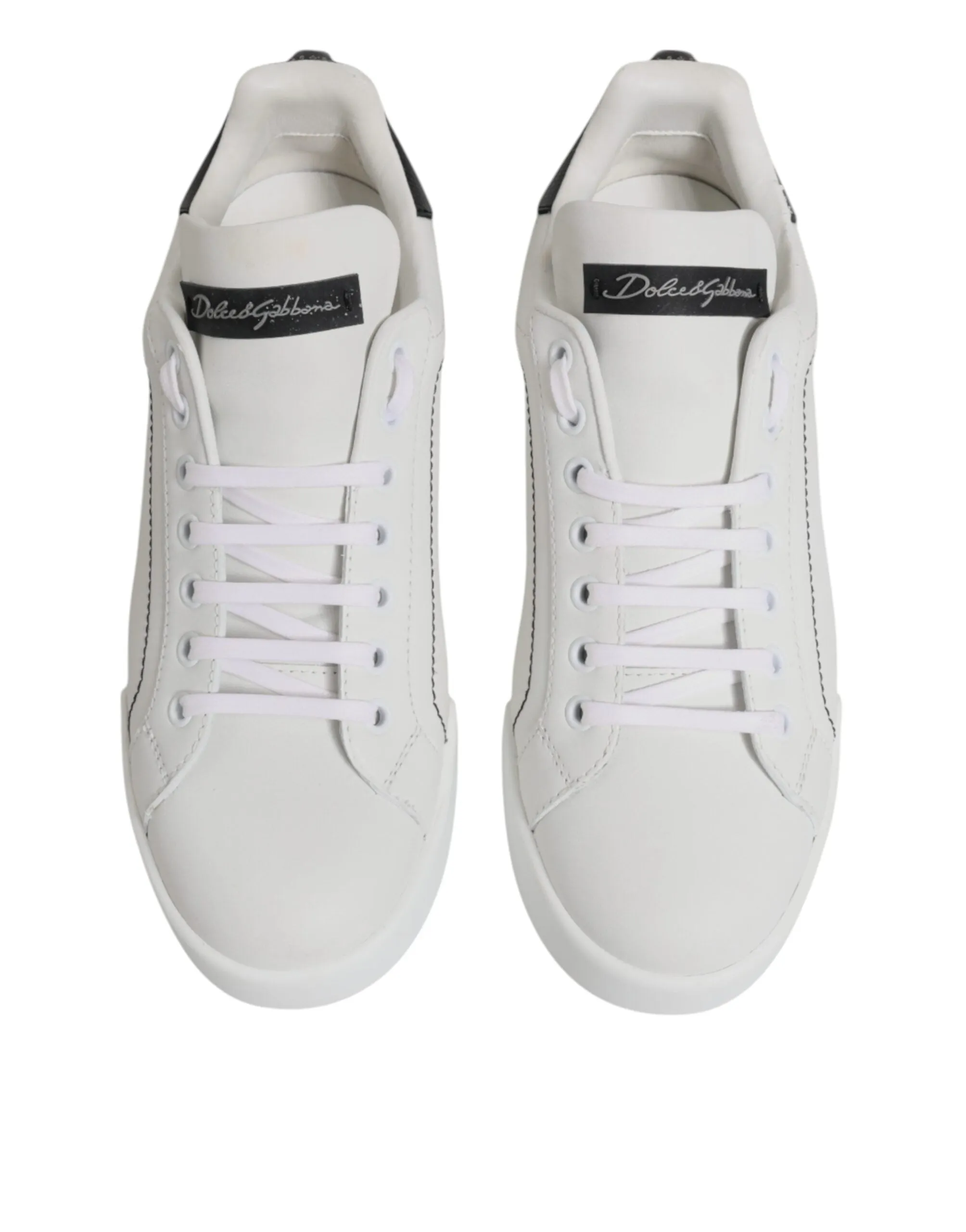 Dolce&Gabbana Women White Sneakers Leather Low Top Casual Trainer Shoes Sz EU 38