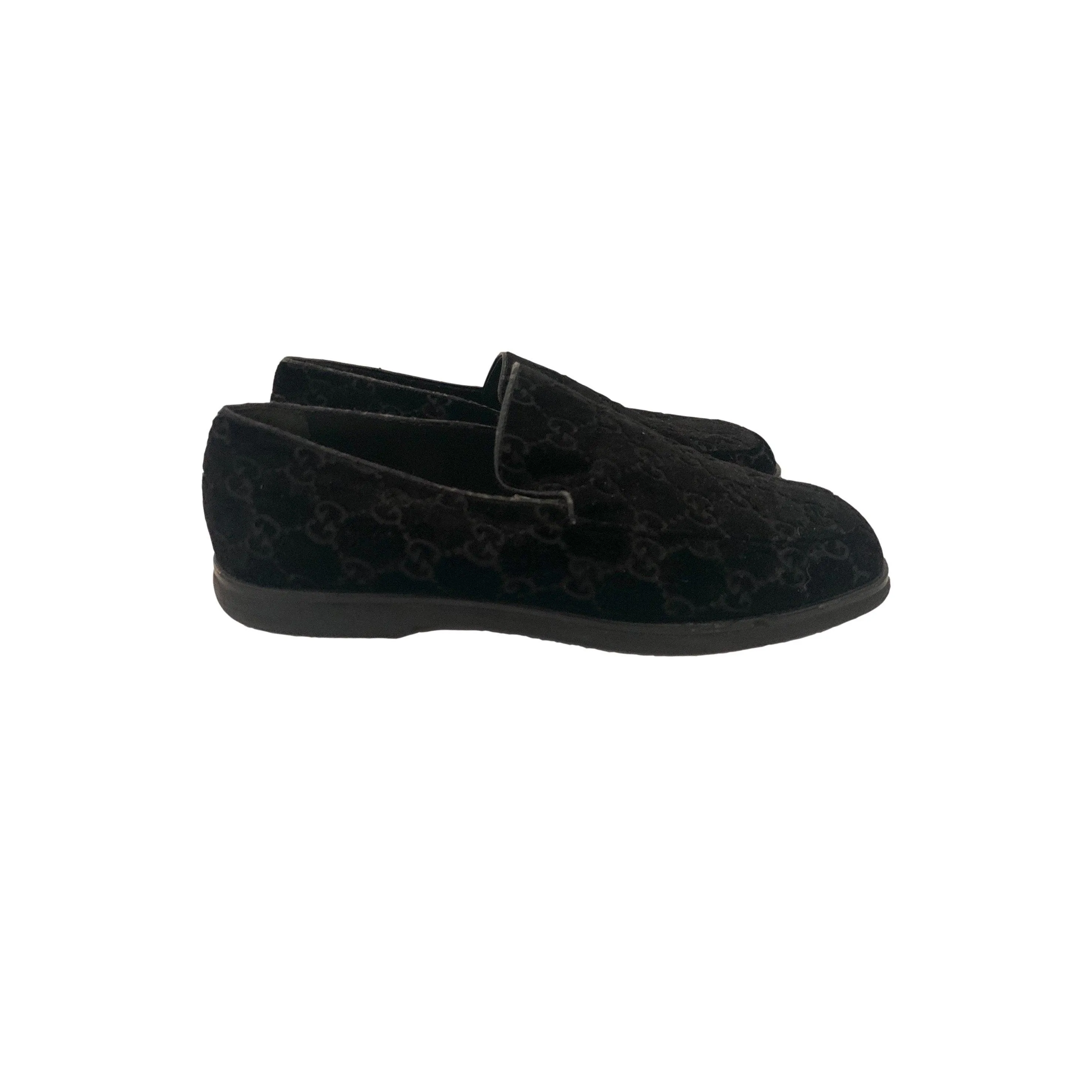 Gucci Black Monogram Velvet Loafers