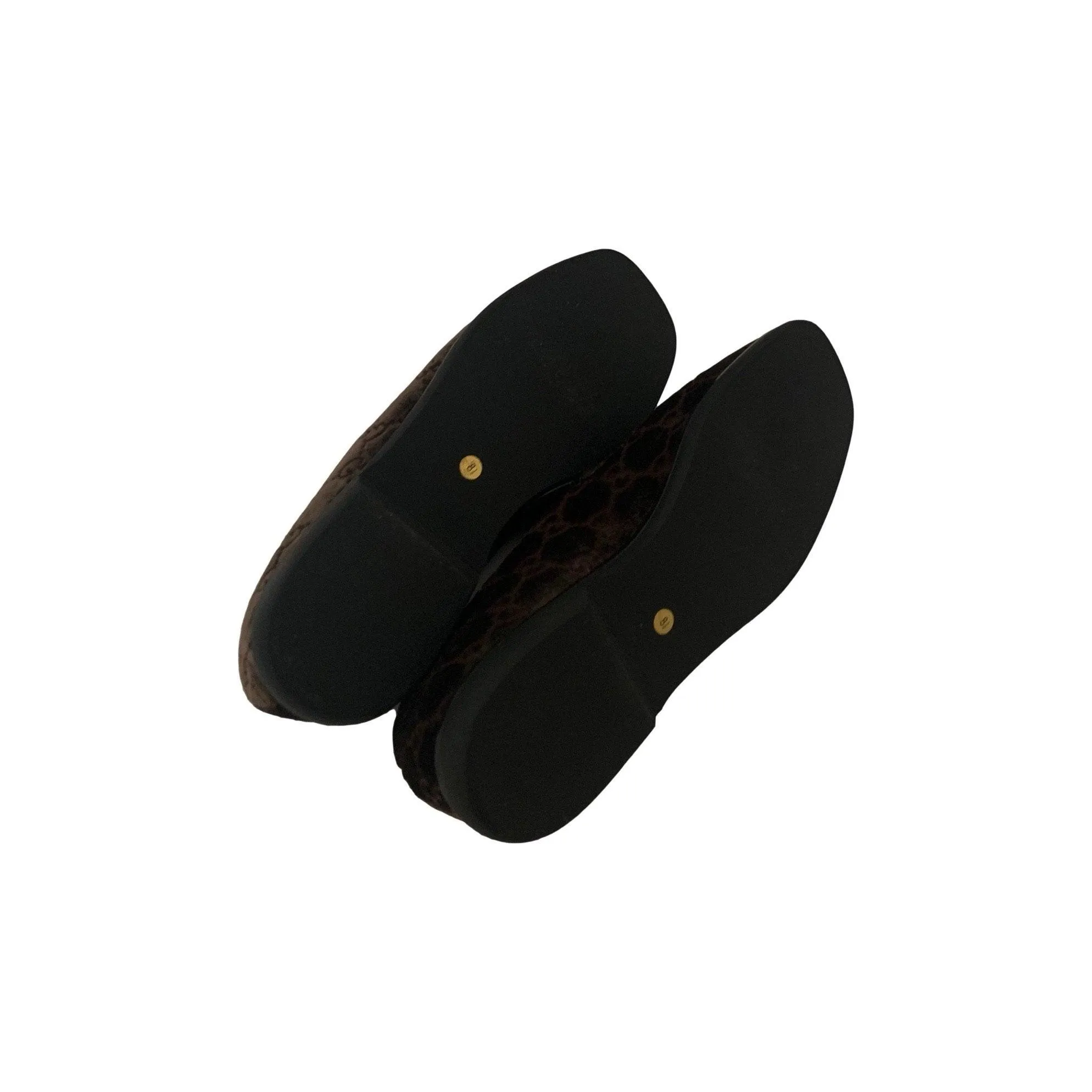 Gucci Brown Monogram Velvet Loafers