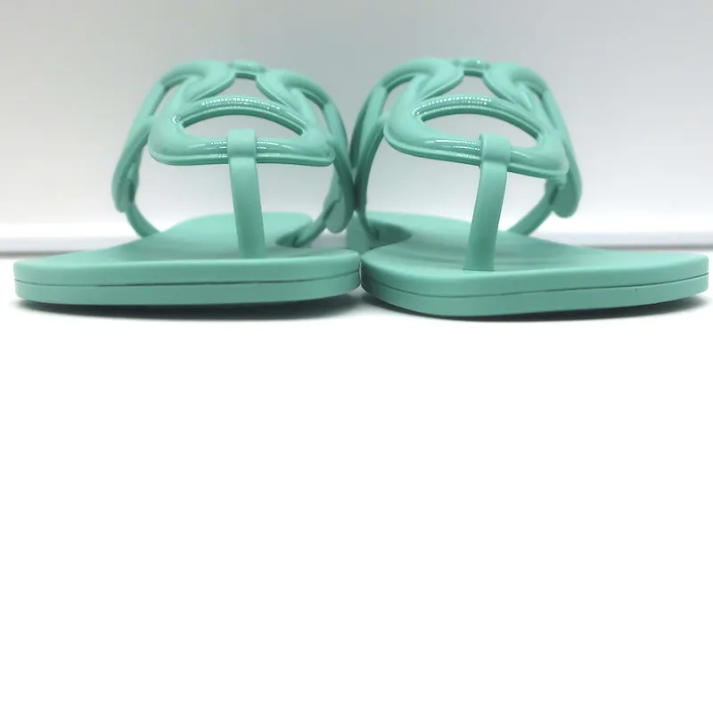 Hermes Egerie Thong Sandals Aqua Waterproof TPU Size 38 Flat Flip Flops NEW