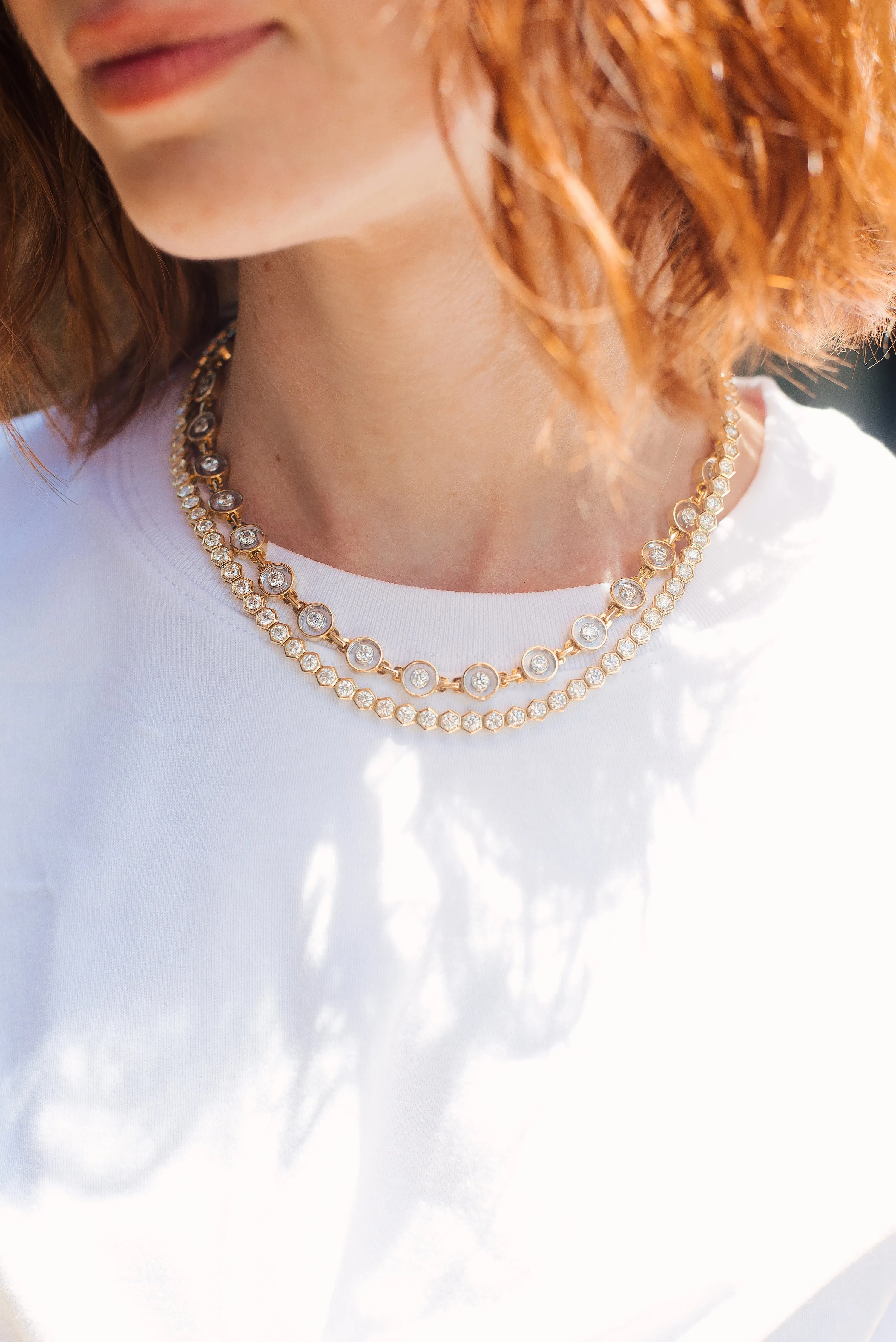 Hexagon Tennis Necklace