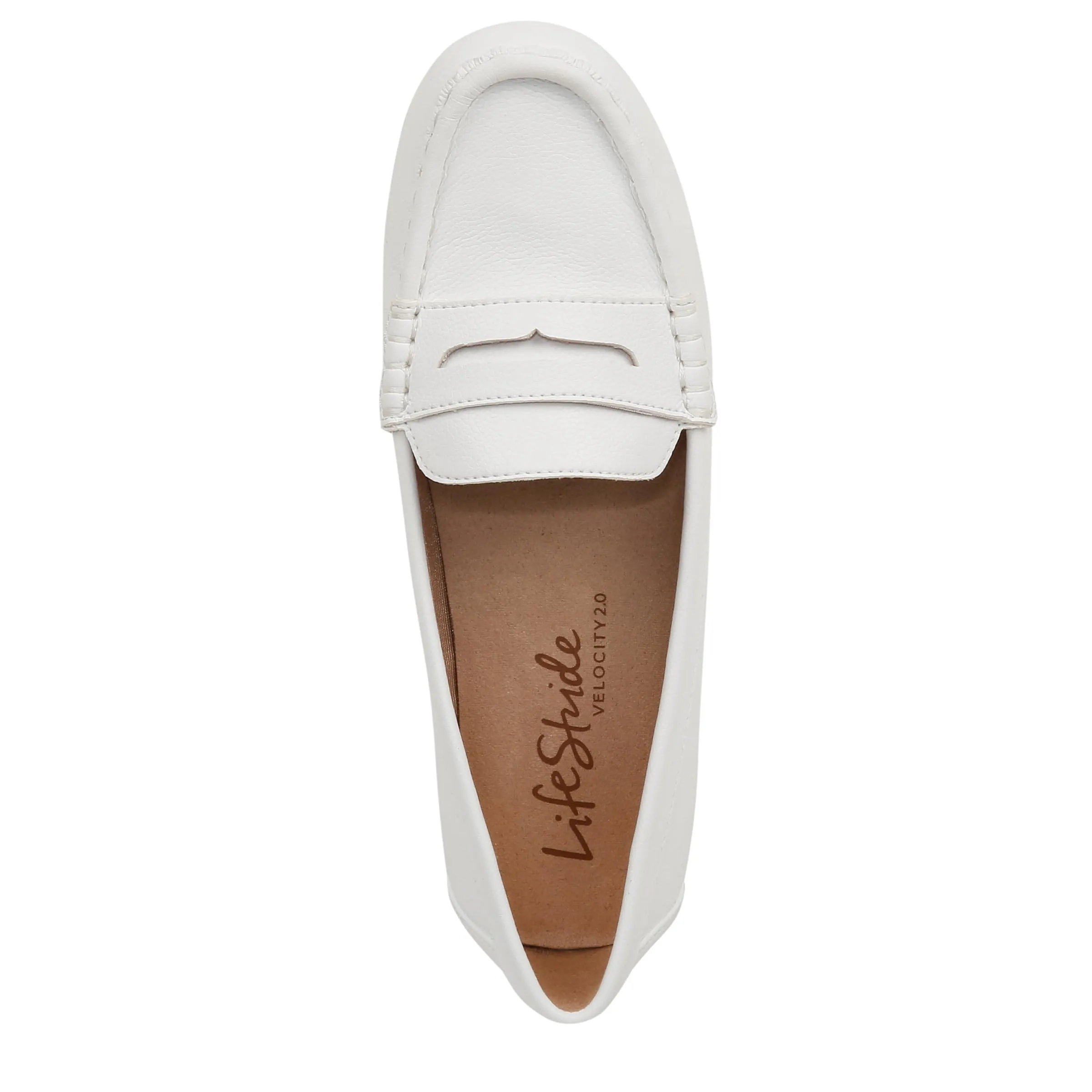 LifeStride Womens Riviera Slip On Loafers Bright White 11 W