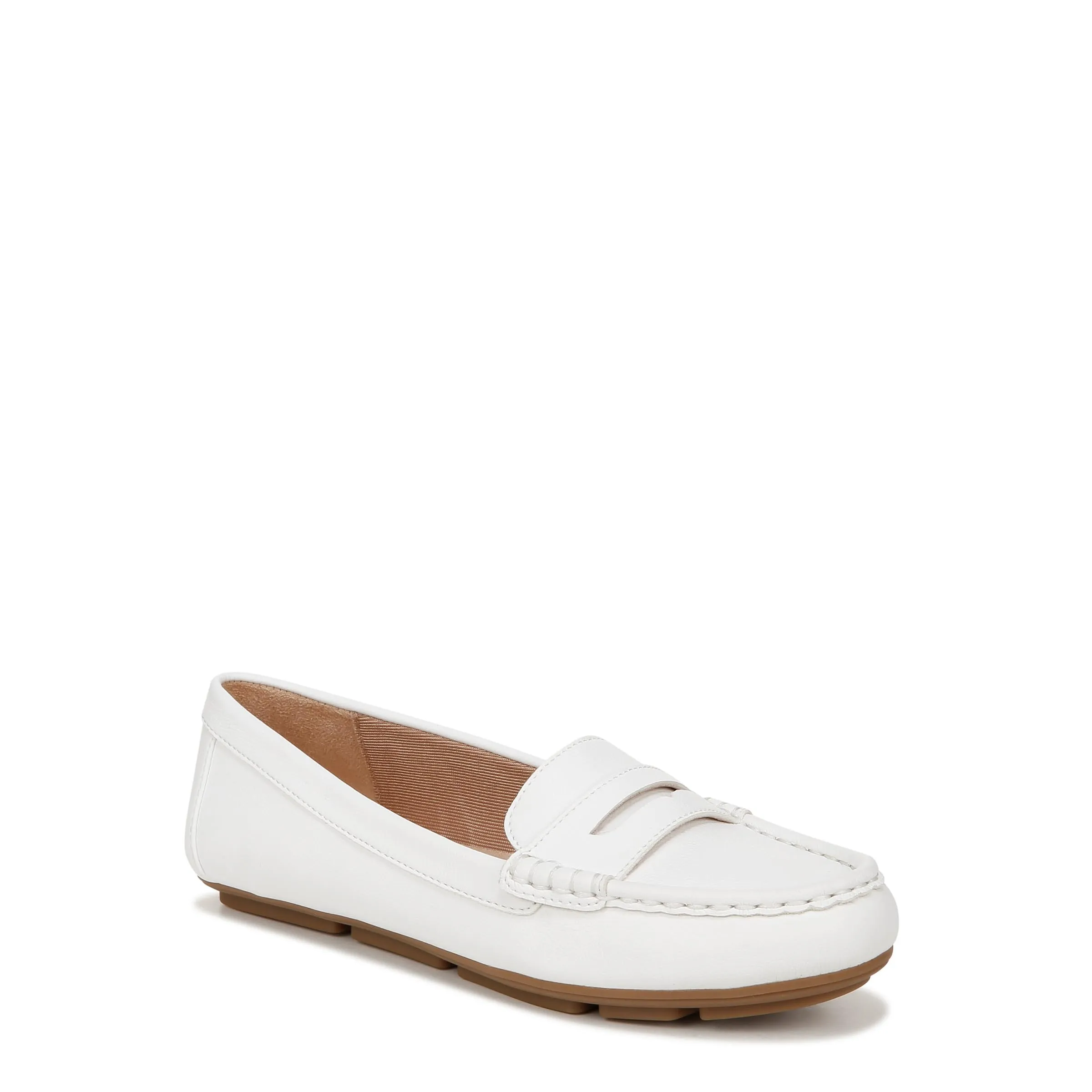 LifeStride Womens Riviera Slip On Loafers Bright White 11 W