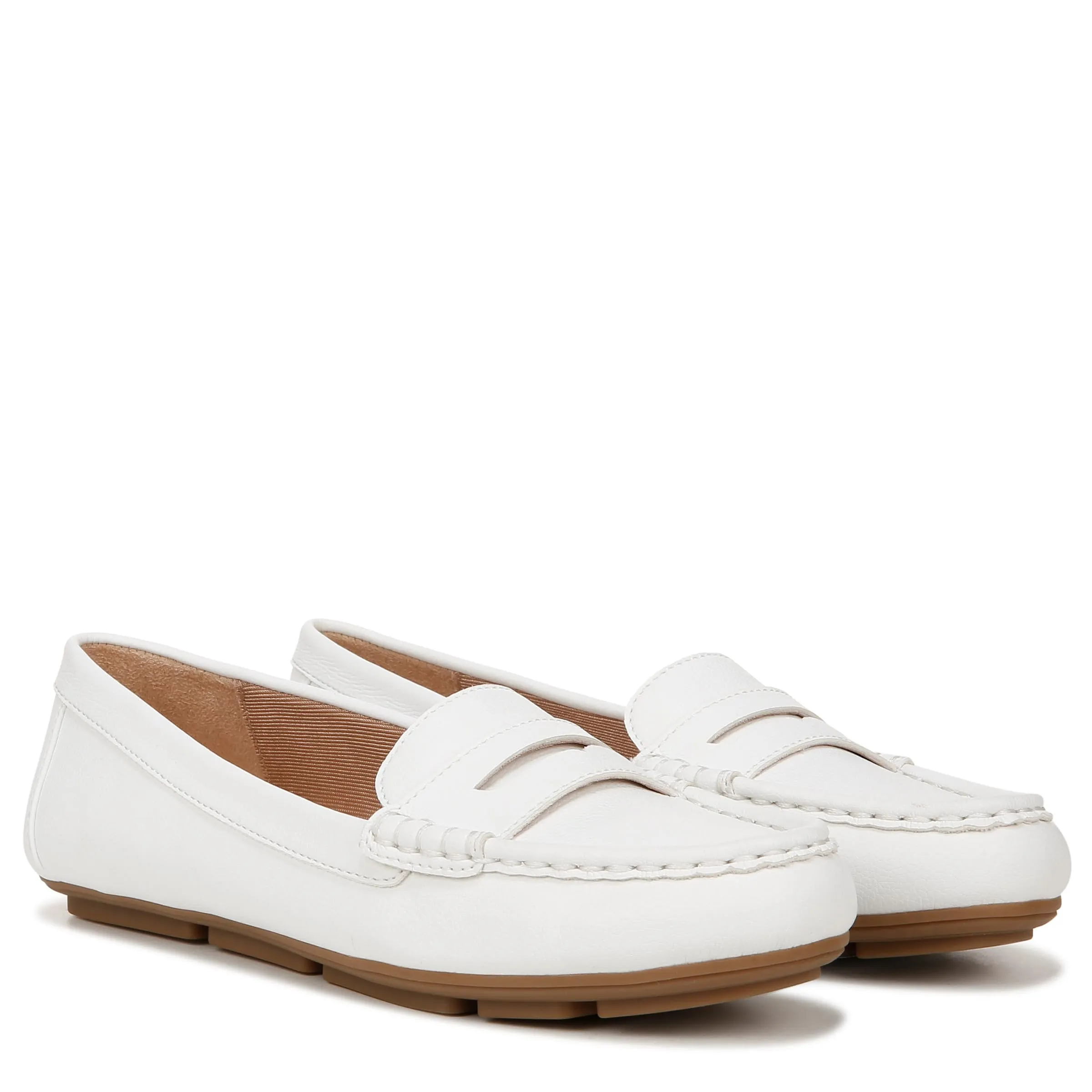 LifeStride Womens Riviera Slip On Loafers Bright White 11 W