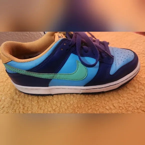 Nike Dunk Low Baltic Blue Electric Algae Tennis Shoes Size 7Y