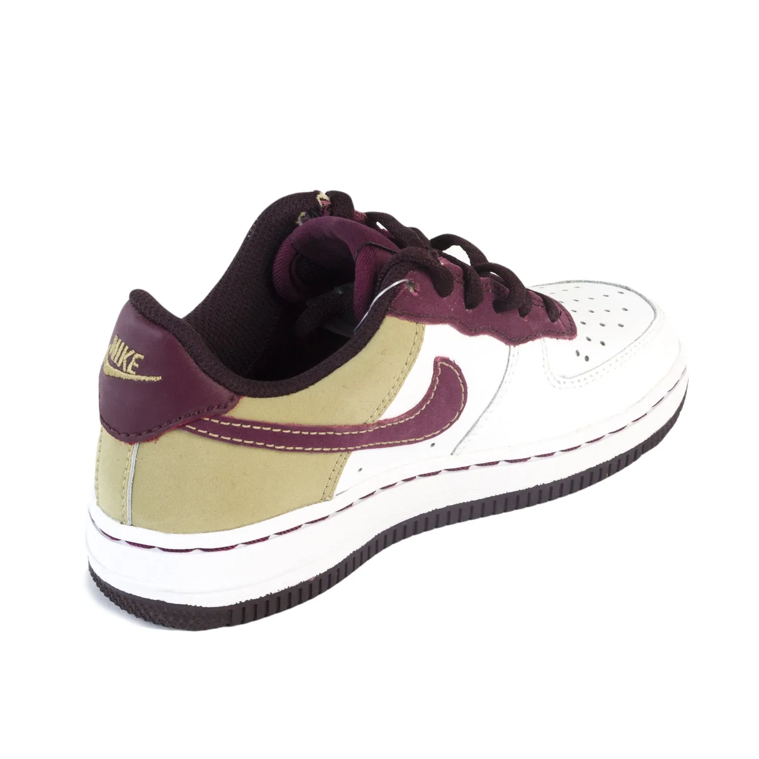 NIKE Little Kids White/Burgundy Force 1 Sneakers 314220 $53 NWOB