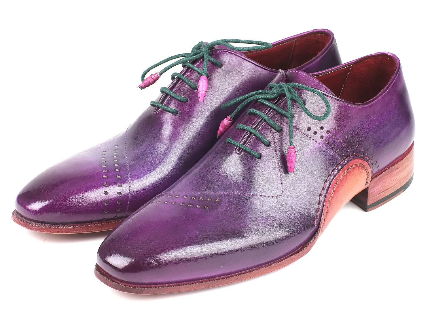 Paul Parkman Purple Hand-Painted Oxfords