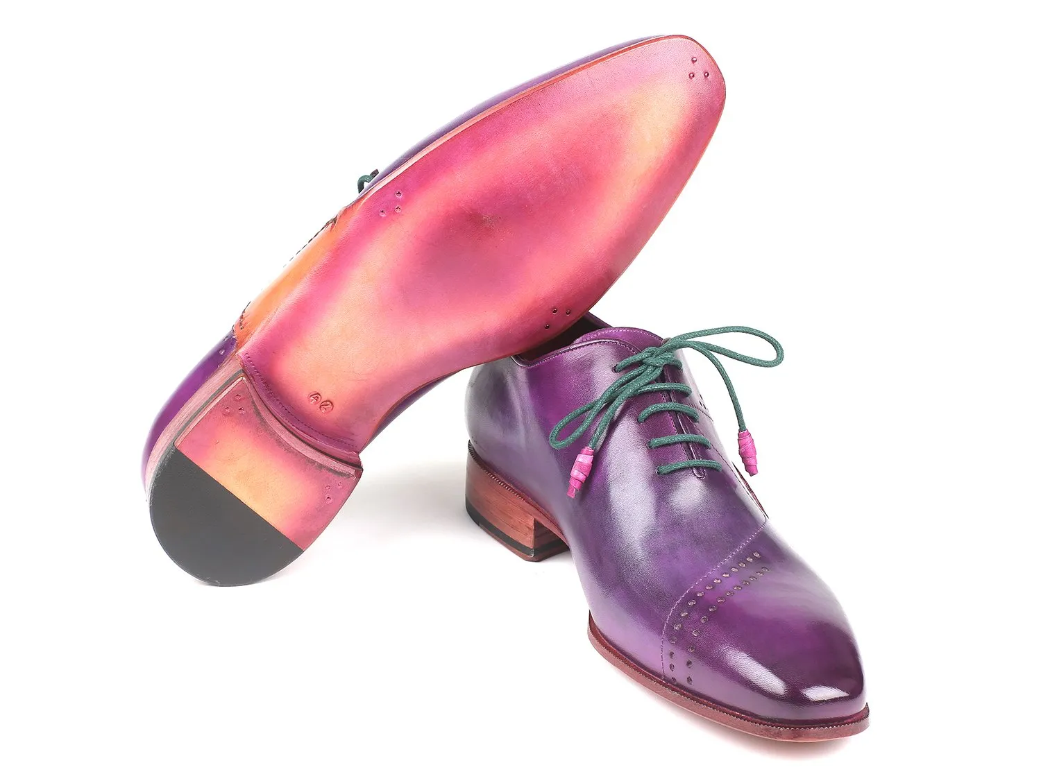 Paul Parkman Purple Hand-Painted Oxfords