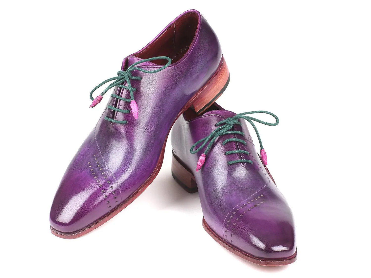 Paul Parkman Purple Hand-Painted Oxfords