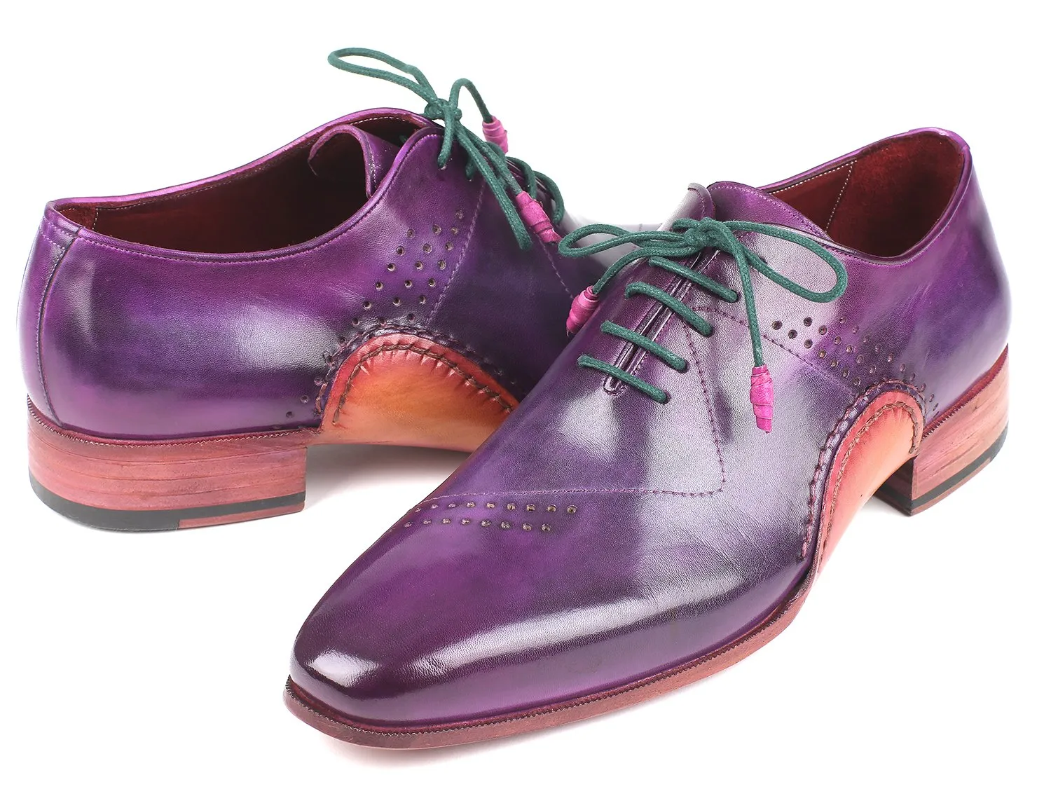 Paul Parkman Purple Hand-Painted Oxfords