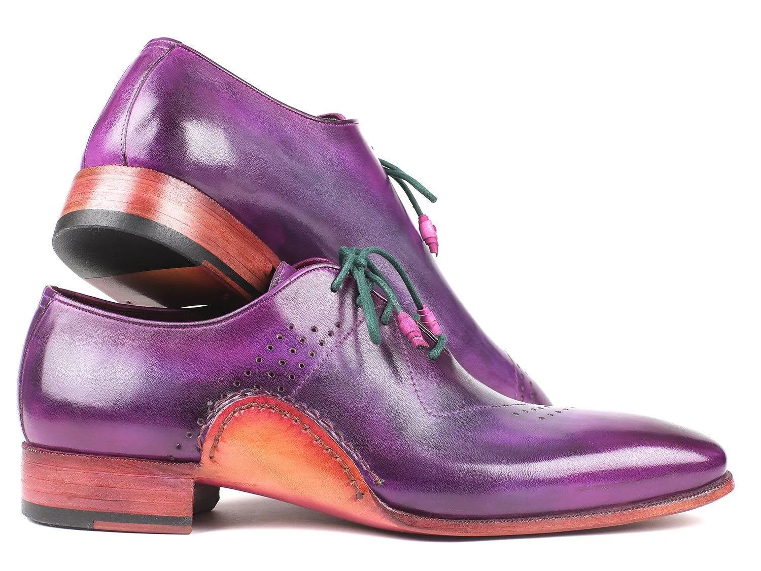 Paul Parkman Purple Hand-Painted Oxfords