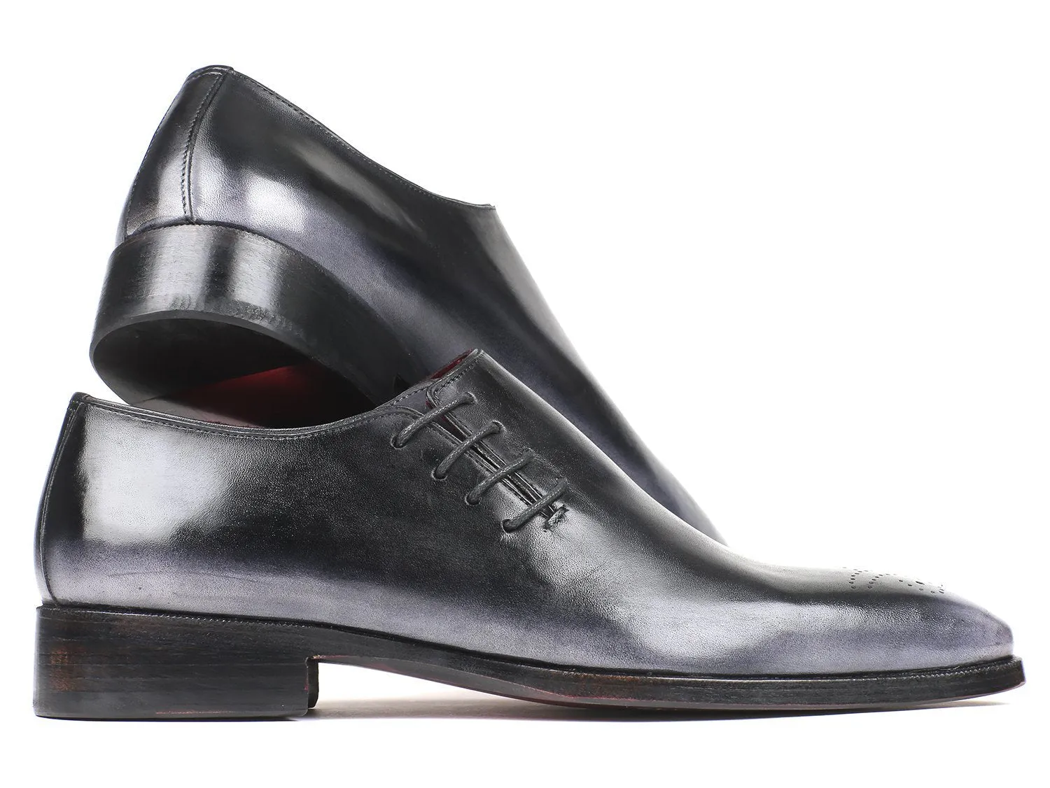 Paul Parkman Side Lace Oxfords Gray Burnished
