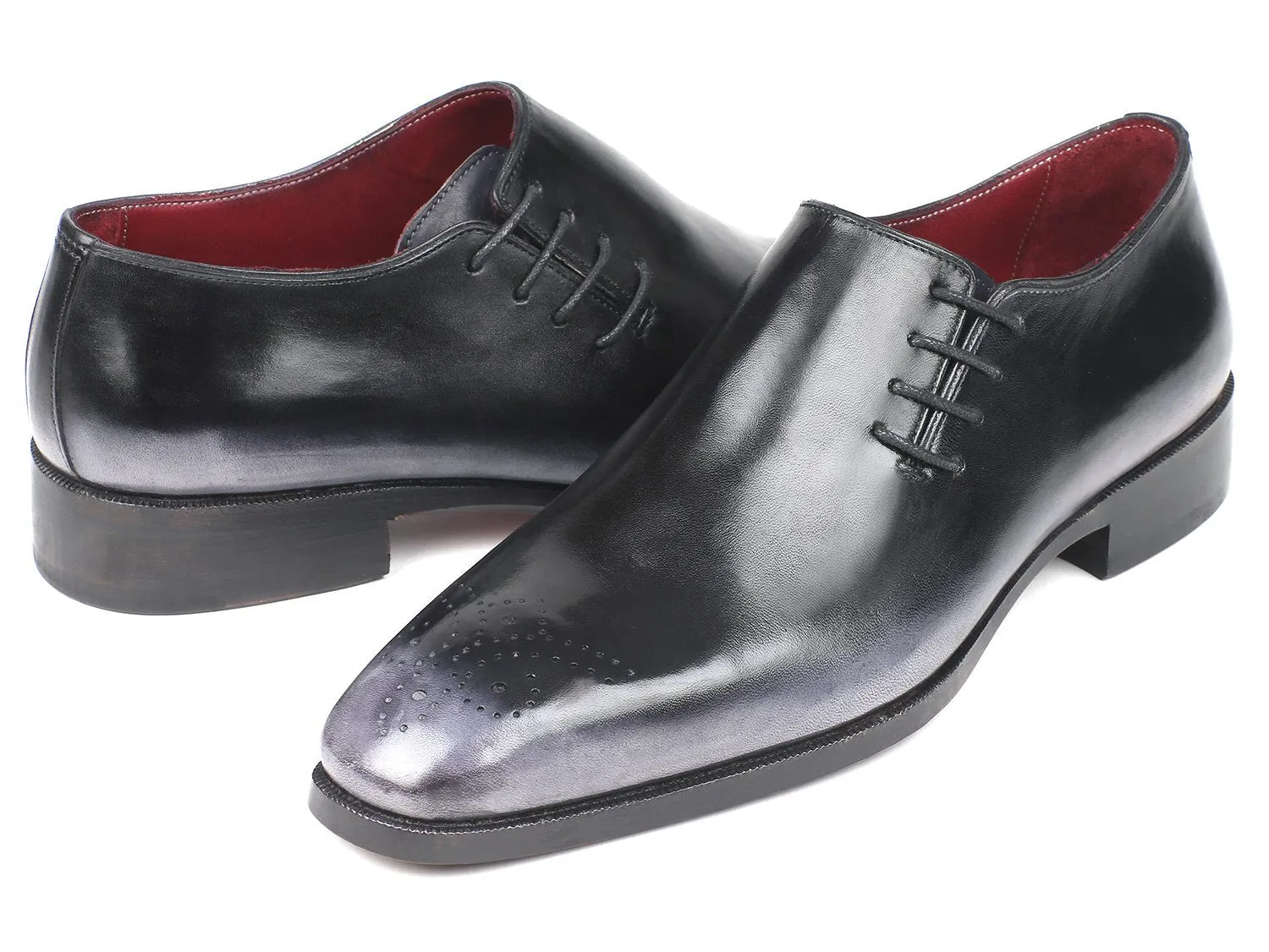 Paul Parkman Side Lace Oxfords Gray Burnished