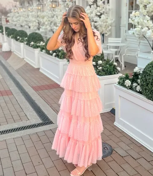 pink prom dress long evening formal gown      fg4272