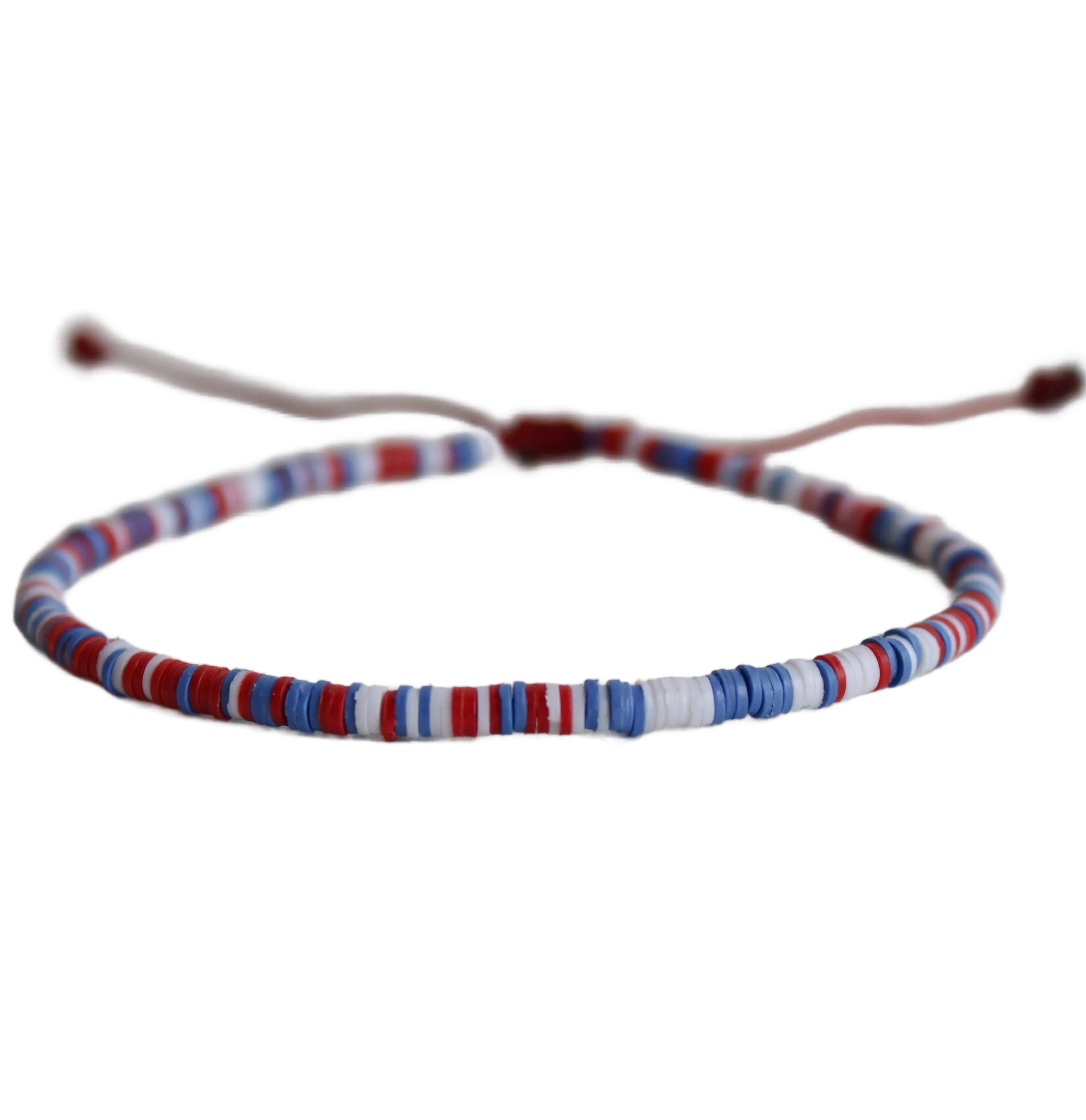 Red, White, and Blue Disc Bracelet