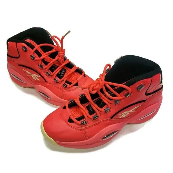 Reebok Size 9 Question Mid &quot;Hot Ones&quot; x Iverson The Last Dab GV7093 Neon Red