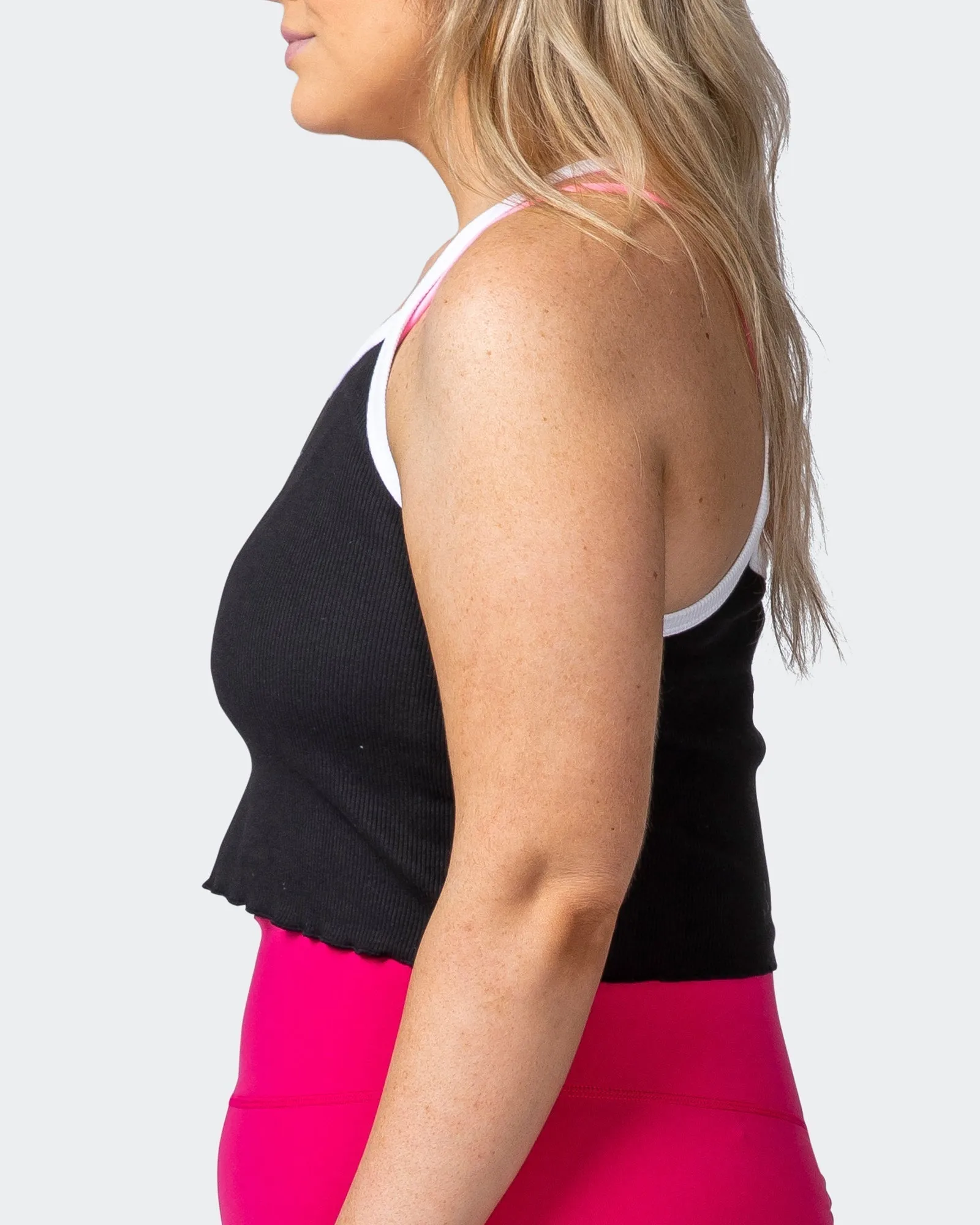 Ripple Strappy Tank - Black