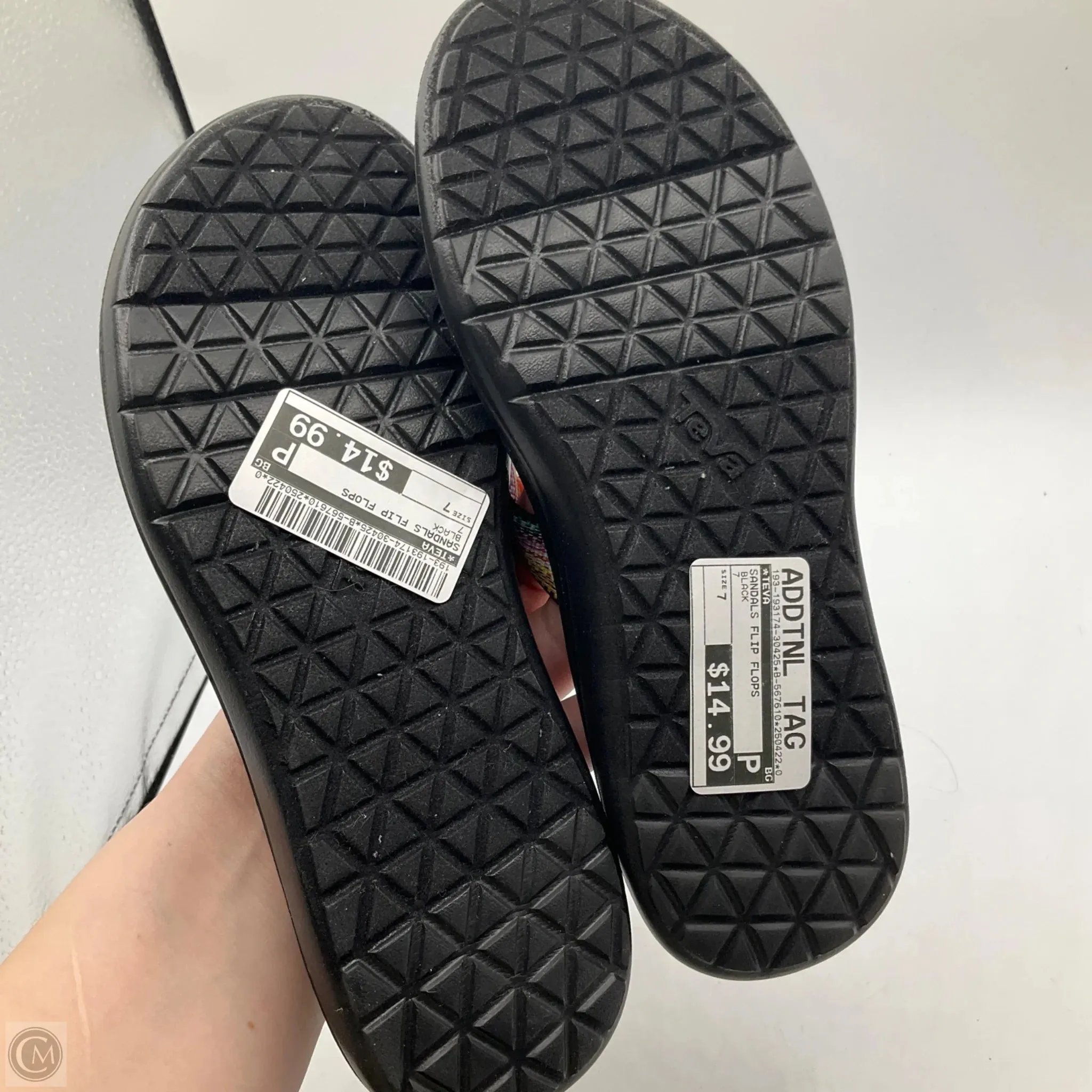 Sandals Flip Flops By Teva In Black, Size: 7