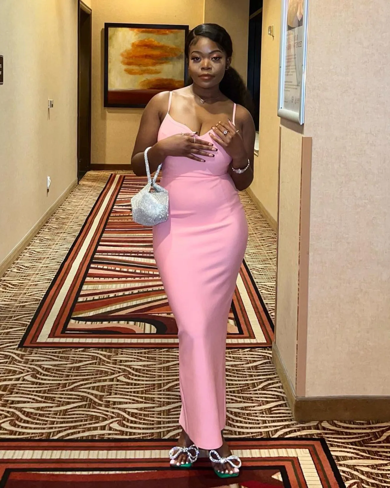 Strappy Sleeveless Plain Maxi Bandage Dress