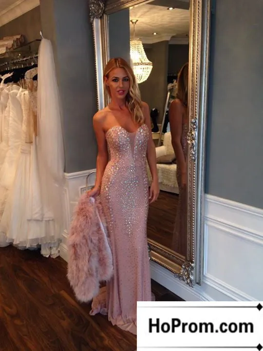 Sweetheart Beading Pink  Prom Dress Evening Dresses