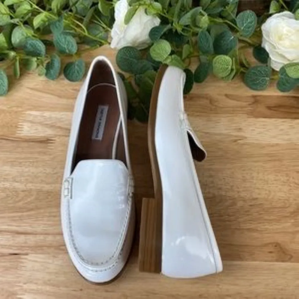 Tabitha Simmons Blakie Moc-Toe Loafers White Size 6