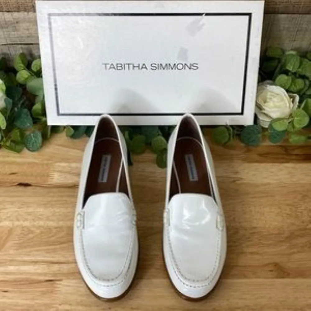 Tabitha Simmons Blakie Moc-Toe Loafers White Size 6