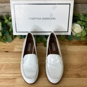 Tabitha Simmons Blakie Moc-Toe Loafers White Size 6