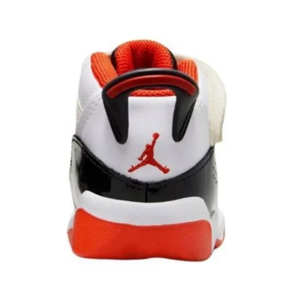 TD Size 8-10C Air Jordan 6 Rings Basketball Shoes DV1344-108 White Orange Black