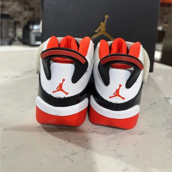 TD Size 8-10C Air Jordan 6 Rings Basketball Shoes DV1344-108 White Orange Black