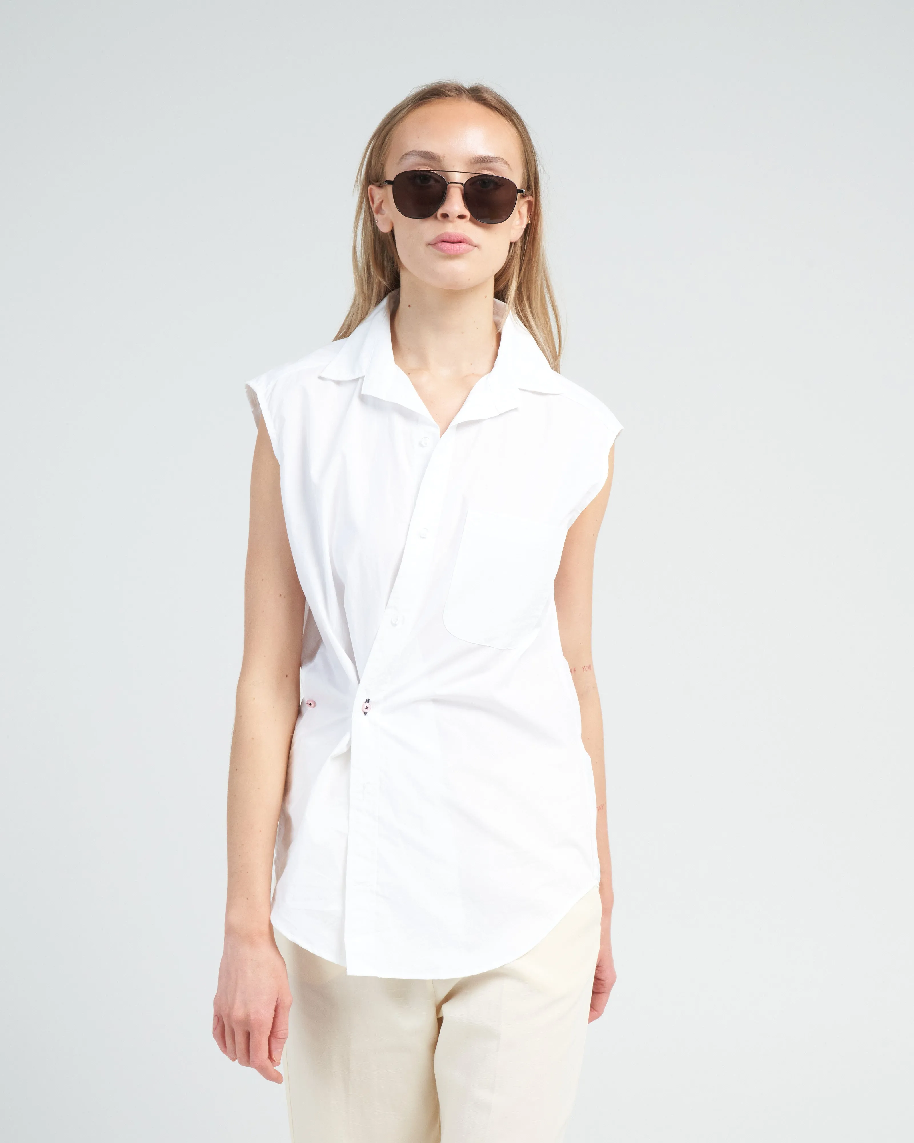 the cutoff shirt, paper cotton - optic white