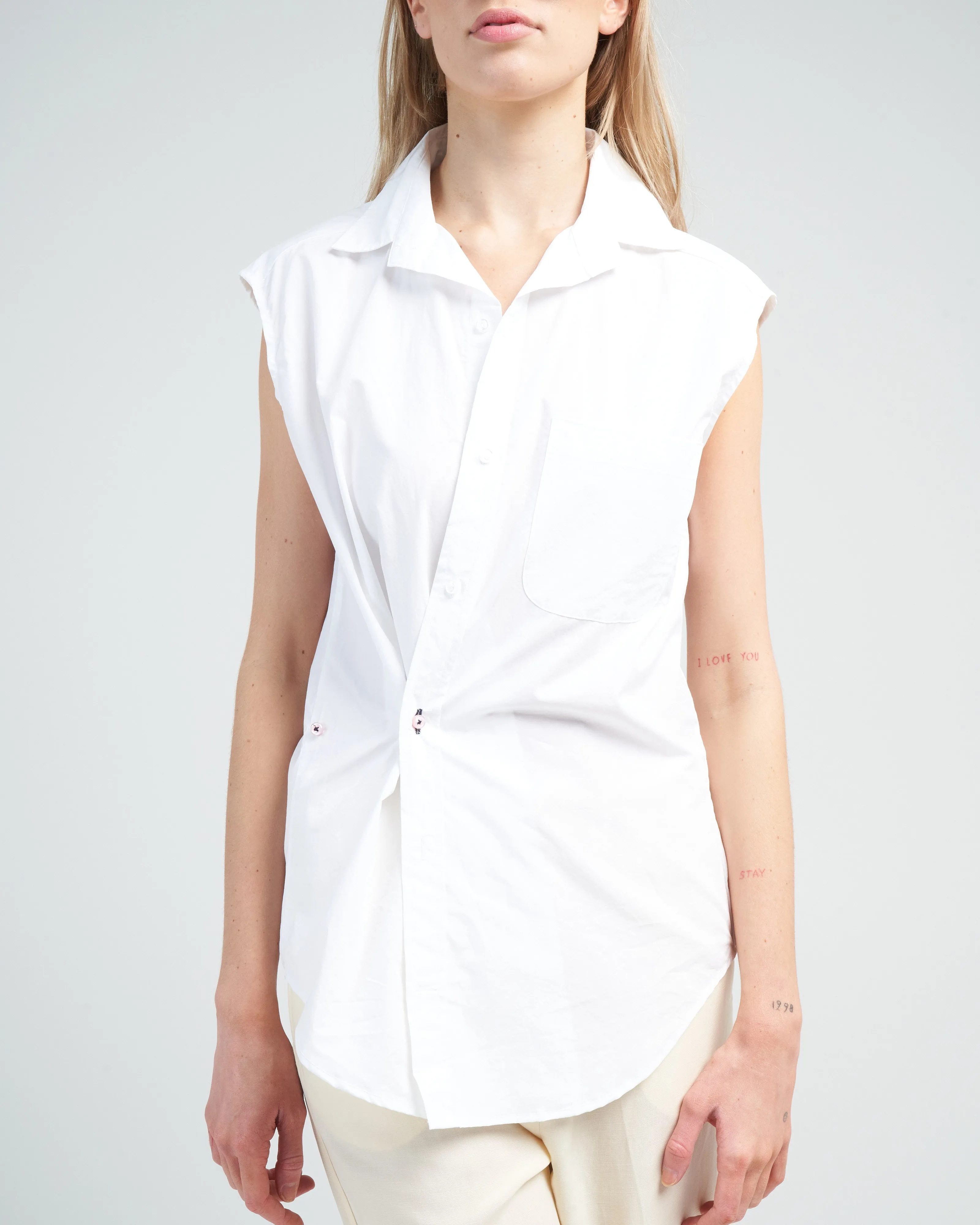 the cutoff shirt, paper cotton - optic white