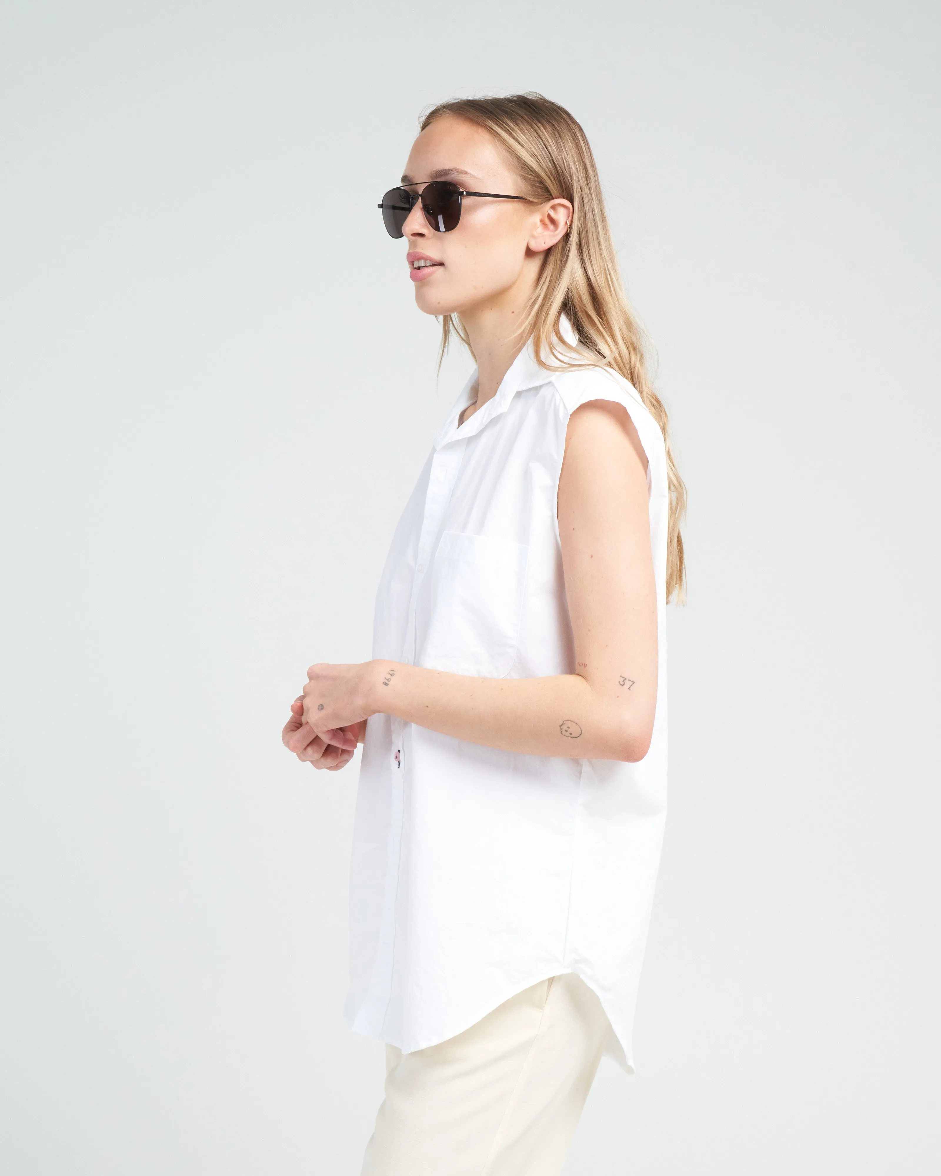 the cutoff shirt, paper cotton - optic white