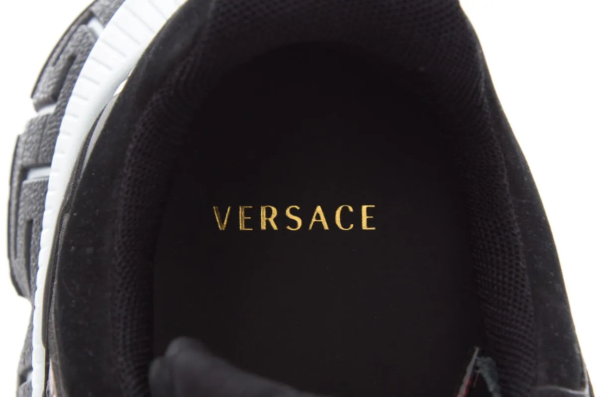 Versace Black & Yellow Printed Sneakers SZ 46