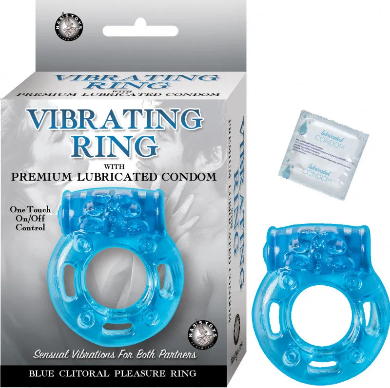 Vibrating Ring Blue Clitoral Pleasure Ring - Blue
