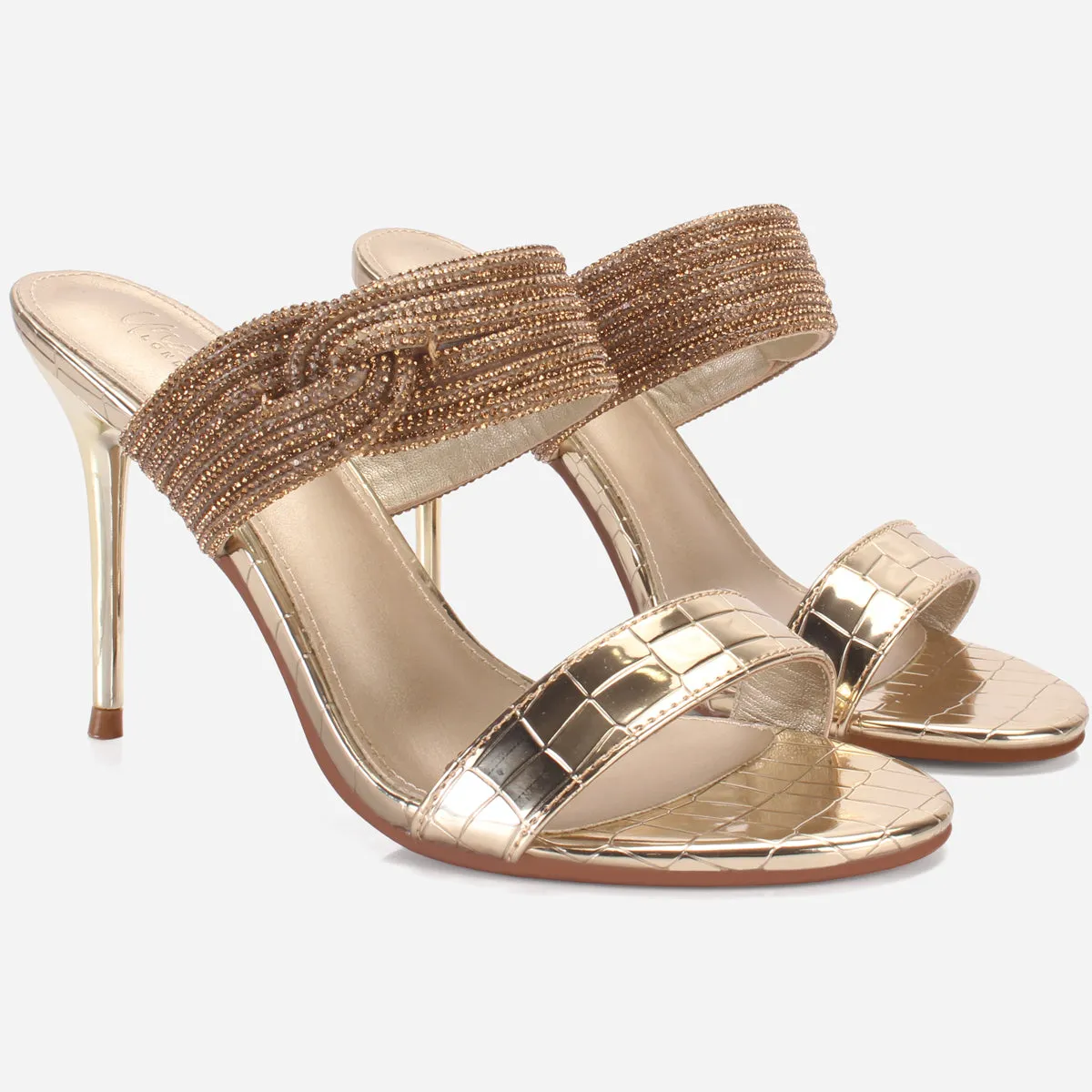 Womens "SHEMARO" Embellished Open Toe Sandals