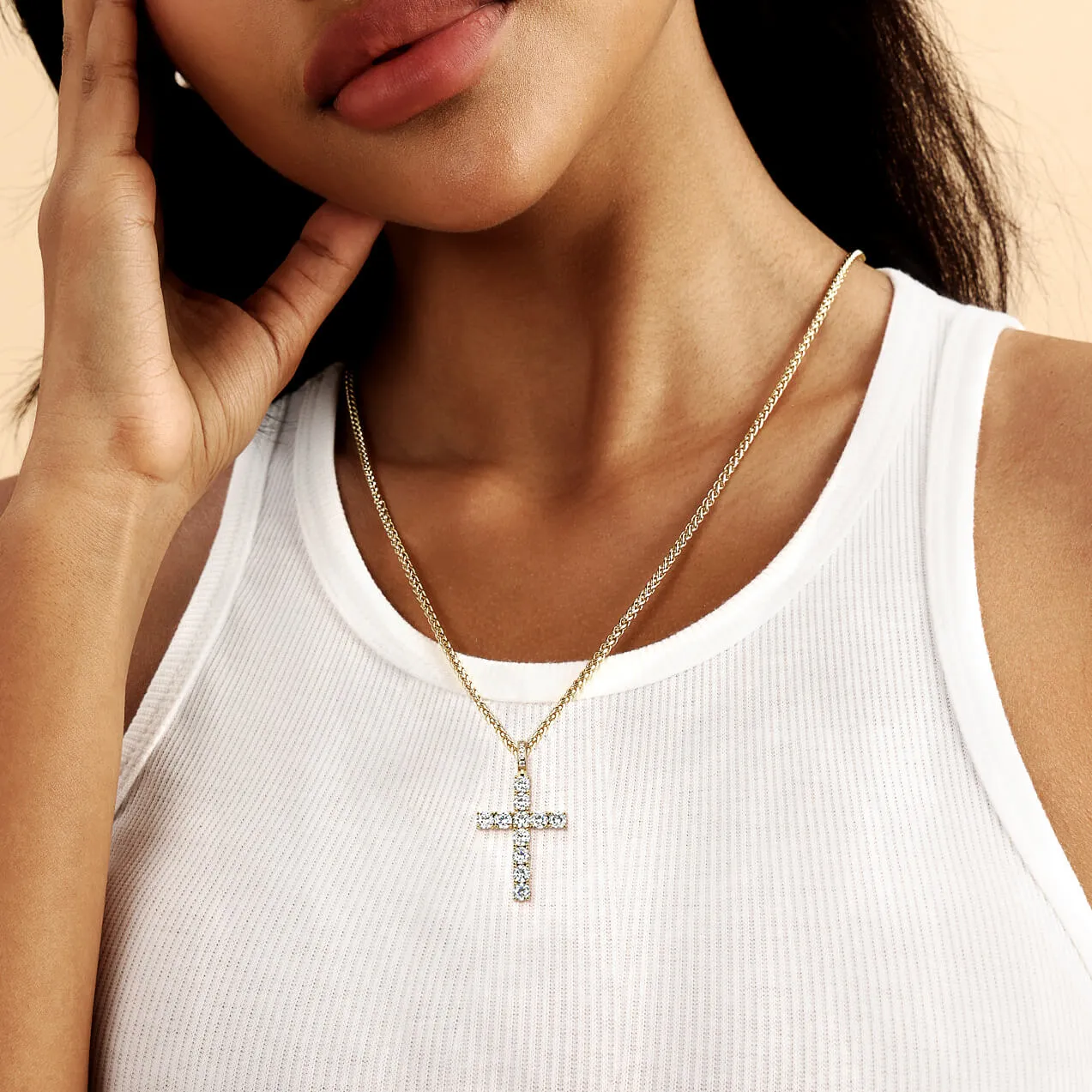 Women's Tennis Cross Pendant - Medium