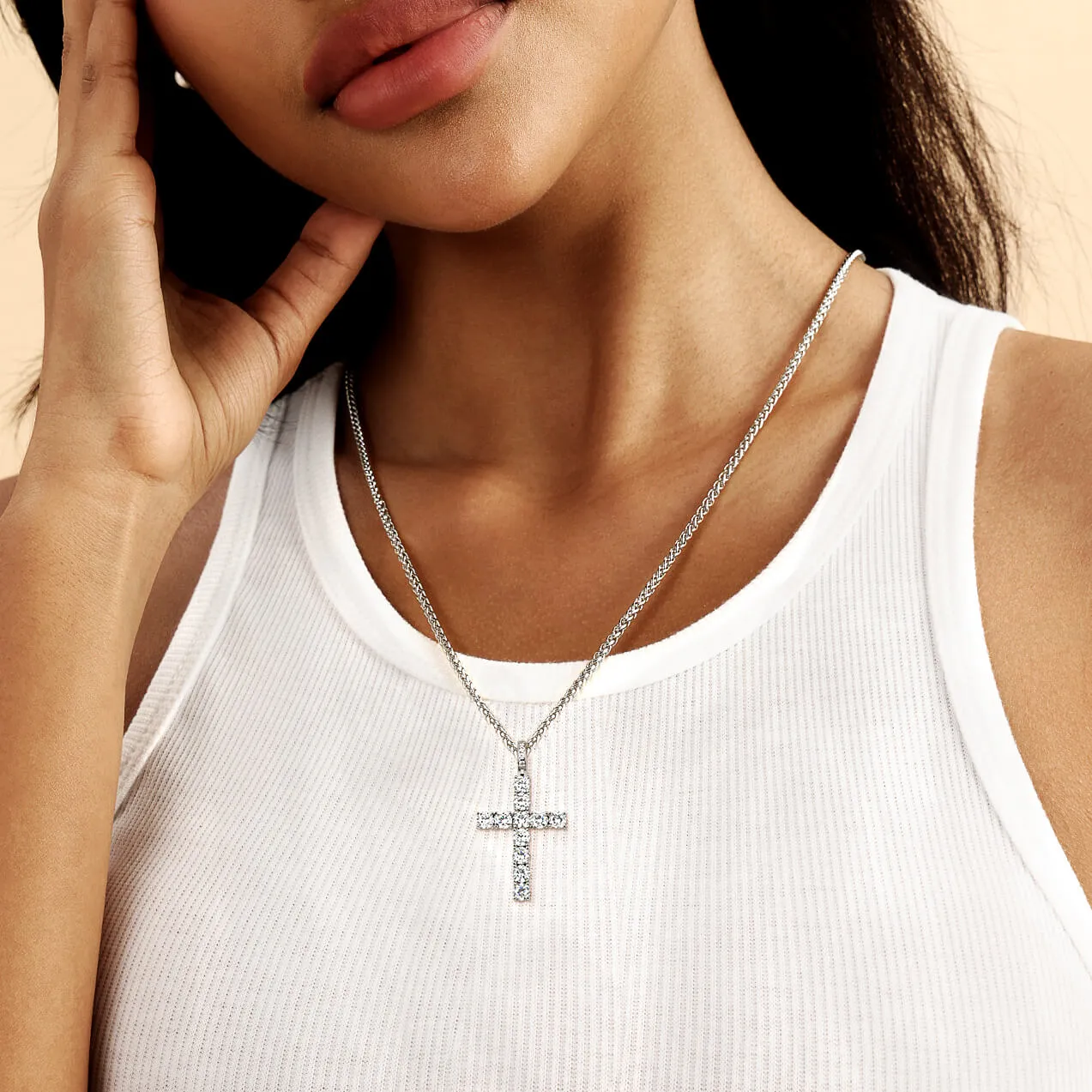 Women's Tennis Cross Pendant - Medium