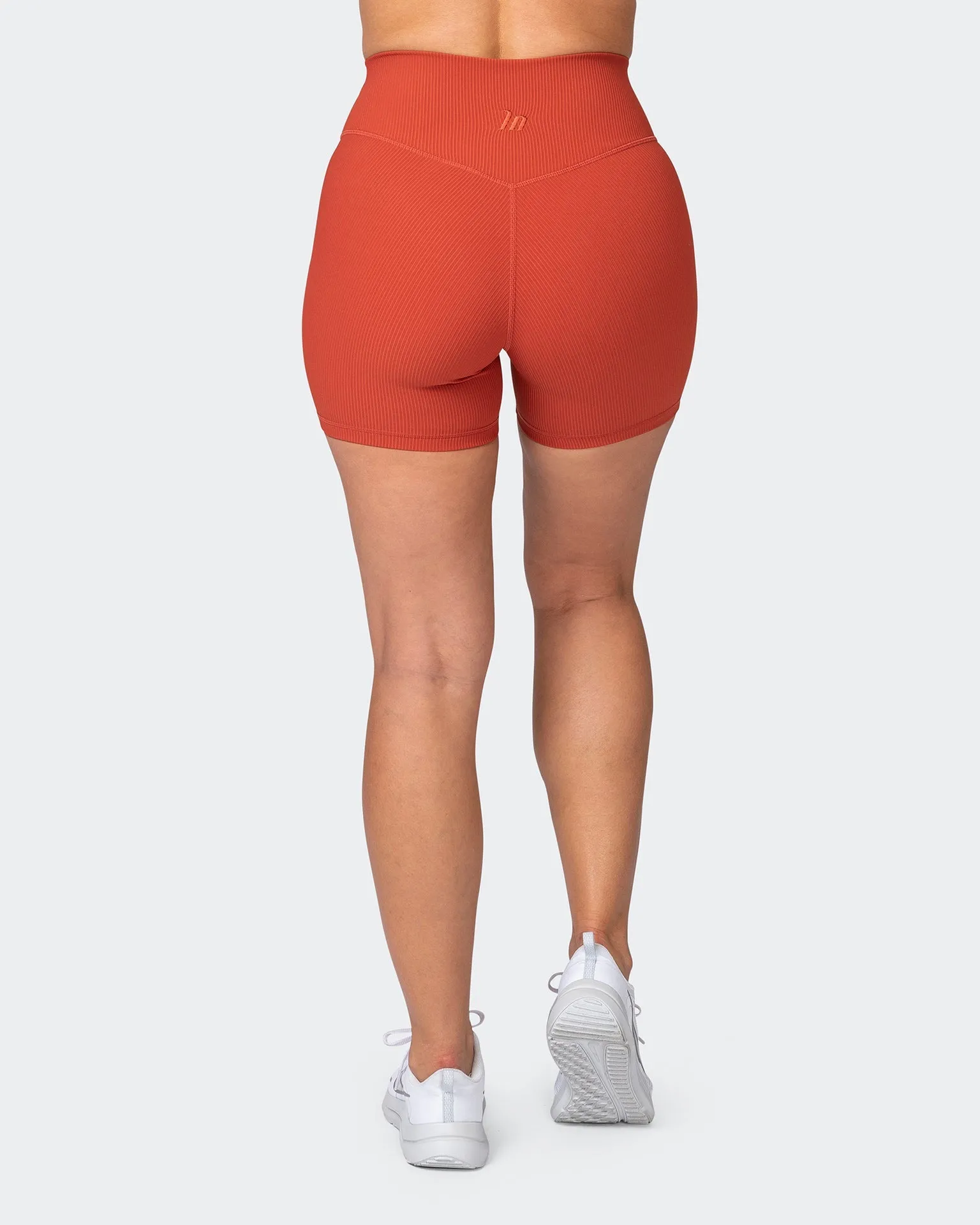 Zero Rise Rib Midway Shorts - Burnt Orange