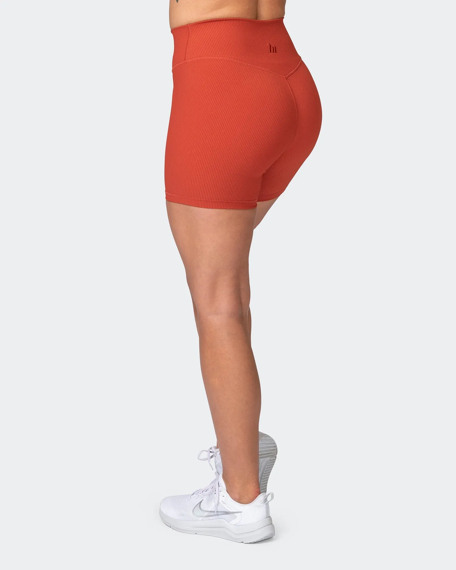 Zero Rise Rib Midway Shorts - Burnt Orange